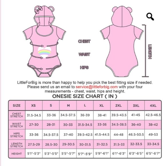 LittleForBig Carebear Onesie Pink, S - Picture 3 of 7